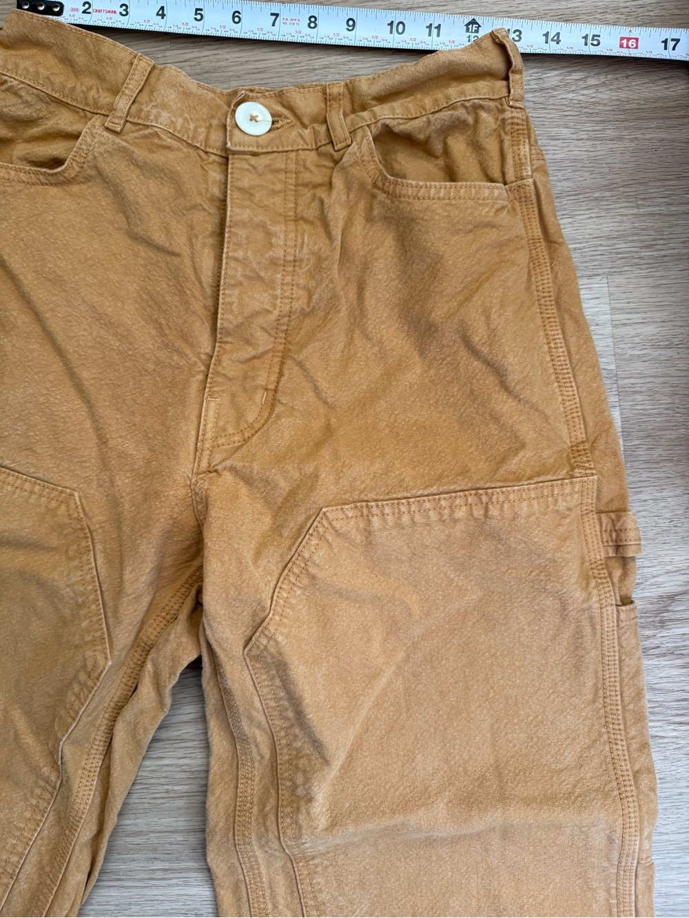 Jesse Kamm patchfront handy pants, wheat, size 8 - Picture 3 of 4
